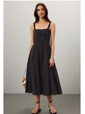The Great. Black Cachet Midi Dress 3